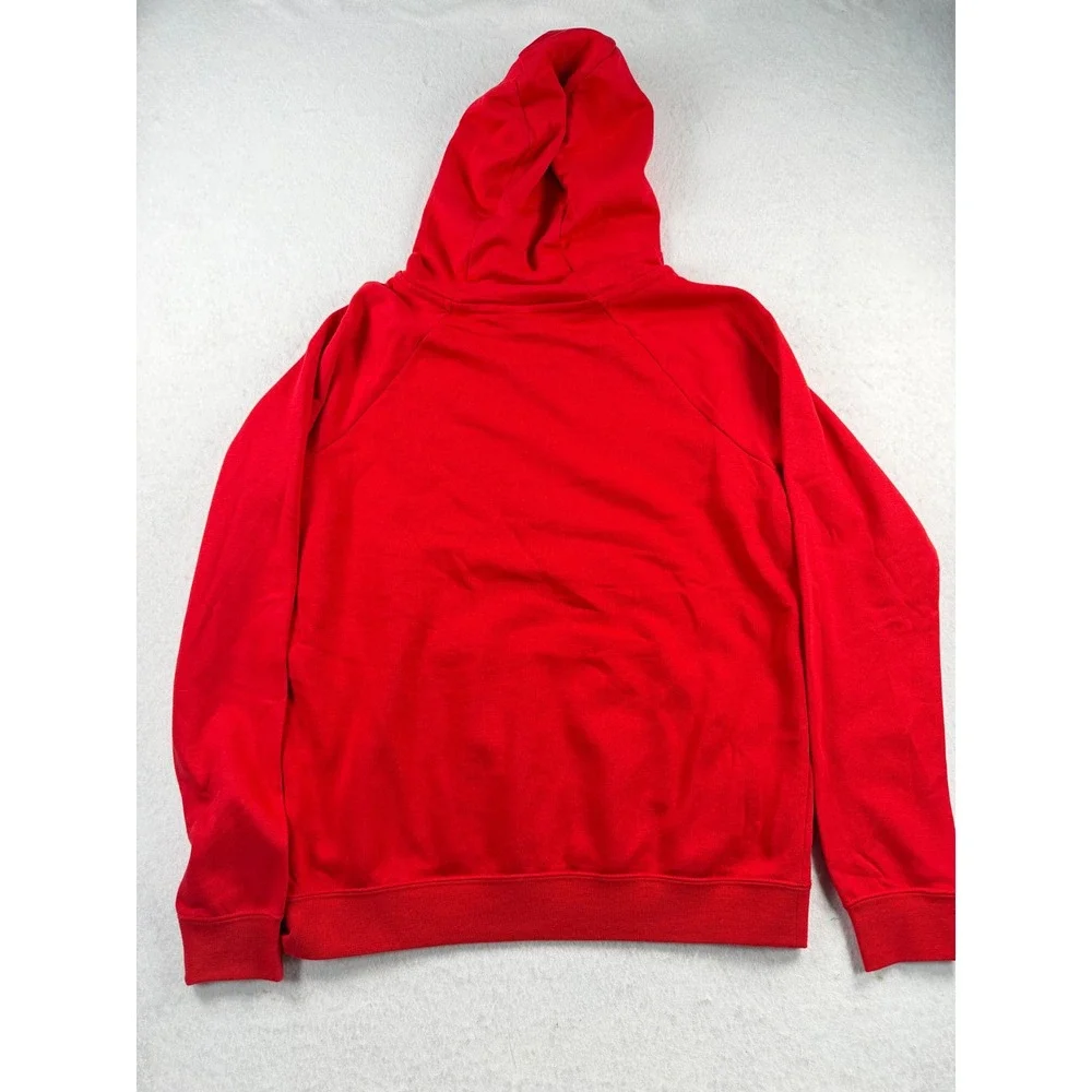 Nike Womens Varsity Fleece Hoody Red Pullover Swoosh Sweatshirt Sizr Small